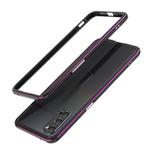 For OPPO Reno4 Aluminum Alloy Shockproof Protective Bumper Frame(Black Purple)