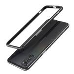 For OPPO Reno4 Aluminum Alloy Shockproof Protective Bumper Frame(Black Silver)