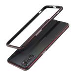 For OPPO Reno4 Aluminum Alloy Shockproof Protective Bumper Frame(Black Red)