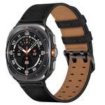 For Samsung Galaxy Watch8 / Watch8 Classic Double Buckle Genuine Leather Watch Band(Black)