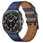 For Samsung Galaxy Watch8 / Watch8 Classic Double Buckle Genuine Leather Watch Band(Blue)