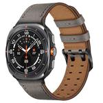 For Samsung Galaxy Watch8 / Watch8 Classic Double Buckle Genuine Leather Watch Band(Grey)