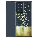 For Samsung Galaxy Note20 Ultra Painted Pattern Soft TPU Case(Gold Butterflies)