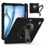 For iPad Air 13 2024 / 2025 Holder Silicone Hybrid PC Tablet Case(Black)