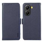 For Xiaomi Poco X7 Pro ABEEL Side-Magnetic Litchi Pattern Leather RFID Phone Case(Blue)
