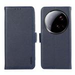 For Xiaomi 15 Ultra ABEEL Side-Magnetic Litchi Pattern Leather RFID Phone Case(Blue)