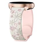 20mm Two Color Bauhinia Embossed Silicone Watch Band(Starlight Pink)
