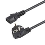 EU Plug Computer PC Power Cord 3 Pin Cable 0.5 Square, Length:1.8m(Black)