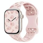 For Apple Watch 42mm / 41mm / 40mm / 38mm Dog Paw Bones Butterfly Buckle Silicone Watch Band(Official Pink)