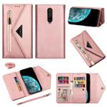 For Xiaomi Redmi K30 Skin Feel Zipper Horizontal Flip Leather Case with Holder & Card Slots & Photo Frame & Lanyard & Long Rope(Rose Gold)