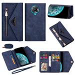 For Xiaomi Redmi K30 Pro Skin Feel Zipper Horizontal Flip Leather Case with Holder & Card Slots & Photo Frame & Lanyard & Long Rope(Blue)