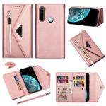For Xiaomi Redmi Note 8 Skin Feel Zipper Horizontal Flip Leather Case with Holder & Card Slots & Photo Frame & Lanyard & Long Rope(Rose Gold)