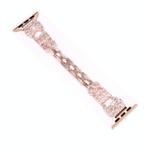 For Apple Watch 42mm / 41mm / 40mm / 38mm Bow Jewelry Buckle Stainless Steel Watch Band(Rose Gold)