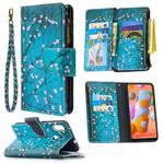 For Samsung Galaxy A11 Colored Drawing Pattern Zipper Horizontal Flip Leather Case with Holder & Card Slots & Wallet(Plum Blossom)