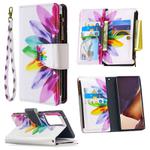 For Samsung Galaxy Note20 Ultra 5G Colored Drawing Pattern Zipper Horizontal Flip Leather Case with Holder & Card Slots & Wallet(Sun Flower)