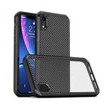 For iPhone XR iPAKY Pioneer Series Carbon Fiber Texture Shockproof TPU + PC Case(Black)