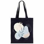 Fresh Leaves Printed Canvas Handbag Digital Print On Your Demand, Size:40x35cm(Black)