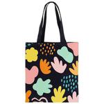 Colorful Blocks Printed Canvas Handbag Digital Print On Your Demand, Size:30x25cm(Black)