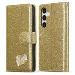 For Samsung Galaxy S24+ 5G Glitter Powder Love Leather Phone Case(Gold)