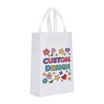 Child Drawing Printed Non-woven Fabric Bag Print On Your Demand, Size:35x25x10cm(White)