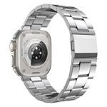 For Apple Watch 46mm / 49mm / 45mm / 44mm Norman Clasp Three-Link Titanium Alloy Watch Band(Silver)