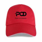 POD Printed Polyester Cotton Steel Buckle Cap Print On Your Demand(Red)