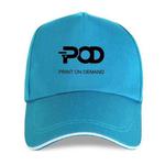 POD Printed Polyester Cotton Steel Buckle Cap Print On Your Demand(Lake Blue)