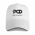 POD Printed Polyester Cotton Steel Buckle Cap Print On Your Demand(Beige White)