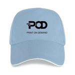 POD Printed Polyester Cotton Steel Buckle Cap Print On Your Demand(Sky Blue)