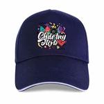 Graffiti Printed Polyester Cotton Steel Buckle Cap Print On Your Demand(Navy Blue)