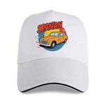 Car Printed Polyester Cotton Steel Buckle Cap Print On Your Demand(White)