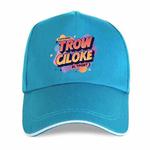 Orange Alphabet Printed Polyester Cotton Steel Buckle Cap Print On Your Demand(Lake Blue)