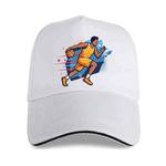 Basketball Player Printed Polyester Cotton Steel Buckle Cap Print On Your Demand(White)