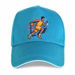 Basketball Player Printed Polyester Cotton Steel Buckle Cap Print On Your Demand(Lake Blue)