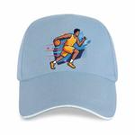 Basketball Player Printed Polyester Cotton Steel Buckle Cap Print On Your Demand(Sky Blue)