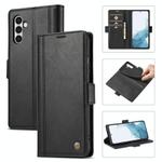 For Samsung Galaxy S25 5G LC.IMEEKE Card Slots Skin Feeling Leather Phone Case(Black)