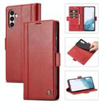 For Samsung Galaxy S25 5G LC.IMEEKE Card Slots Skin Feeling Leather Phone Case(Red)