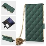 For Samsung Galaxy S25 Ultra 5G GKK Plating Diamond Texture Leather Phone Case With Crossbody Chain(Emerald)