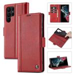 For Samsung Galaxy S25 Ultra 5G LC.IMEEKE Card Slots Skin Feeling Leather Phone Case(Red)