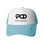 POD Printed Sponge Mesh Cloth Hat Peaked Cap Print On Your Demand(Sky Blue)