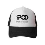 POD Printed Sponge Mesh Cloth Hat Peaked Cap Print On Your Demand(Black)