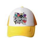 Graffiti Printed Sponge Mesh Cloth Hat Peaked Cap Print On Your Demand(Yellow)