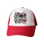 Graffiti Printed Sponge Mesh Cloth Hat Peaked Cap Print On Your Demand(Red)