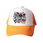 Graffiti Printed Sponge Mesh Cloth Hat Peaked Cap Print On Your Demand(Orange)