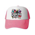 Graffiti Printed Sponge Mesh Cloth Hat Peaked Cap Print On Your Demand(Pink)