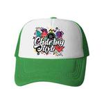 Graffiti Printed Sponge Mesh Cloth Hat Peaked Cap Print On Your Demand(Green)