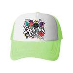 Graffiti Printed Sponge Mesh Cloth Hat Peaked Cap Print On Your Demand(Mint Green)