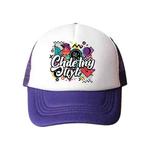 Graffiti Printed Sponge Mesh Cloth Hat Peaked Cap Print On Your Demand(Purple)