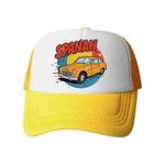 Car Printed Sponge Mesh Cloth Hat Peaked Cap Print On Your Demand(Yellow)