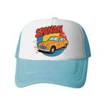 Car Printed Sponge Mesh Cloth Hat Peaked Cap Print On Your Demand(Sky Blue)